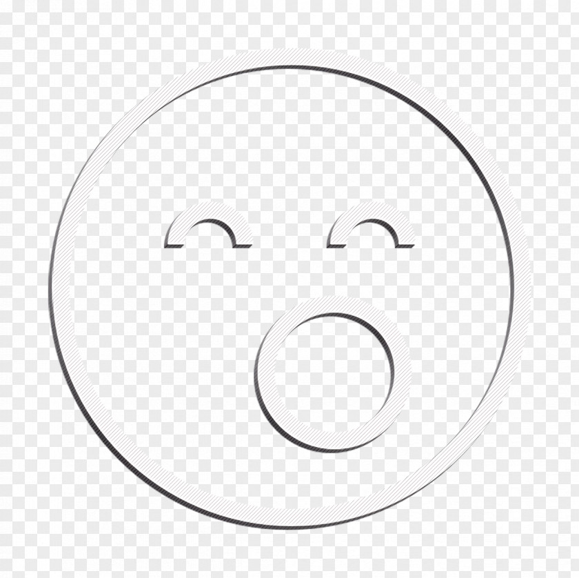Blackandwhite Smile Emoji Icon PNG