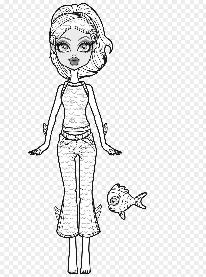 Lagoona Cliparts Line Art Monster High Black And White Clip PNG