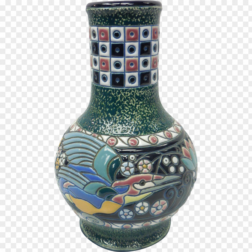 Vase Amphora Ceramic Pottery Czechoslovakia PNG