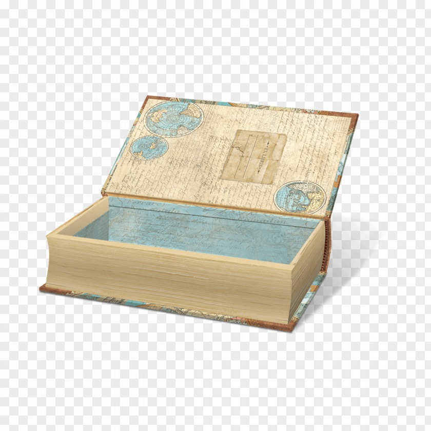 Box Decorative World Map Book PNG
