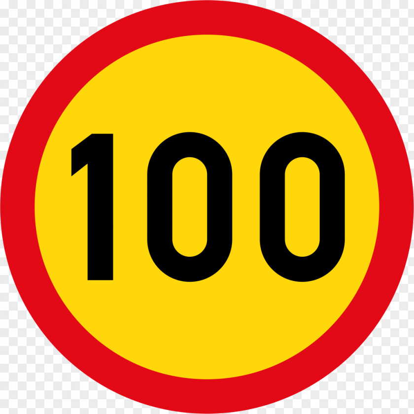 Hundred Traffic Sign Speed Limit Kilometer Per Hour Road PNG