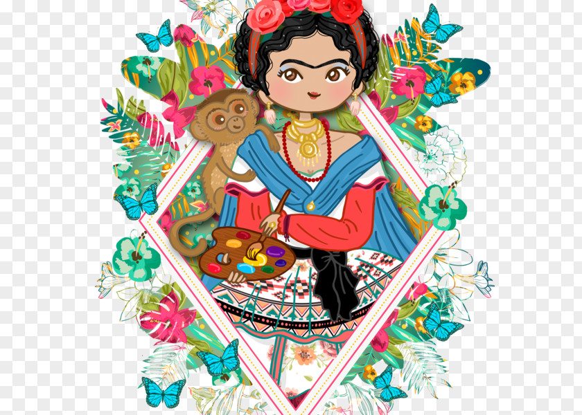 Quilling Frida Kahlo T-shirt Graphic Design PNG