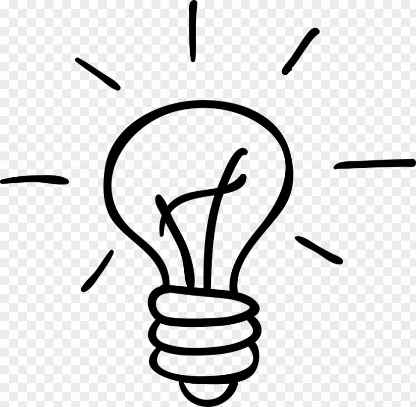 Drawn Incandescent Light Bulb Lamp Clip Art PNG