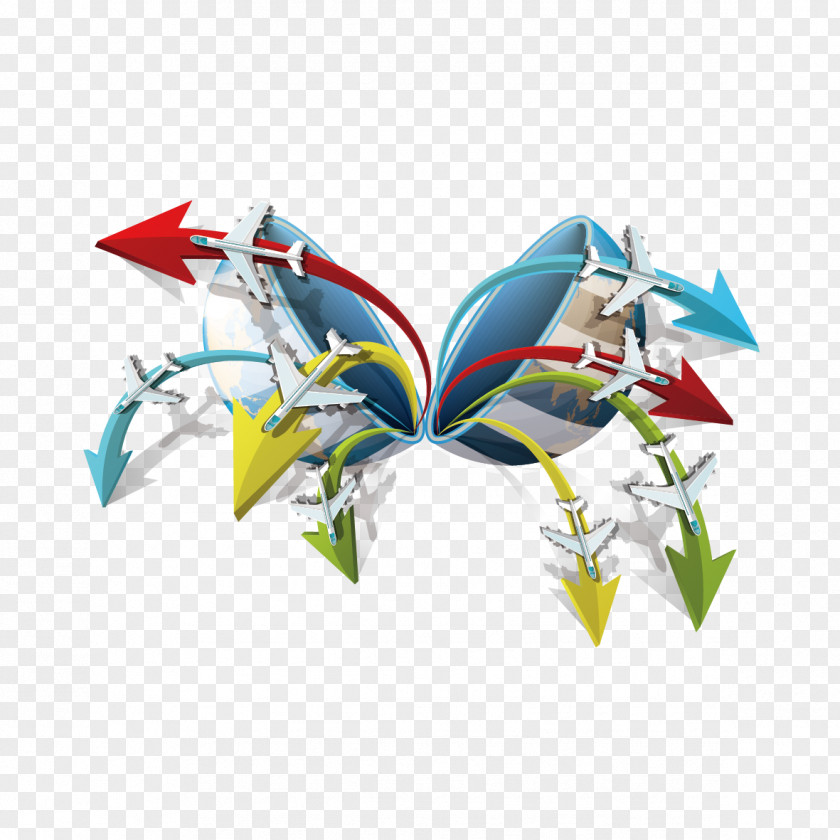 Earth And Arrow Airplane PNG