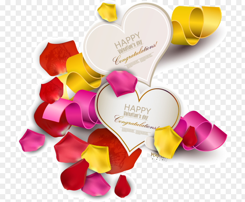 Hand Drawn Heart-shaped Diamond Pattern Streamer Wedding Invitation Greeting Card Valentines Day PNG