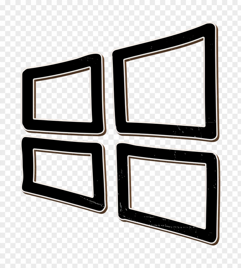 Logo Icon Windows Hand Drawn Outline PNG