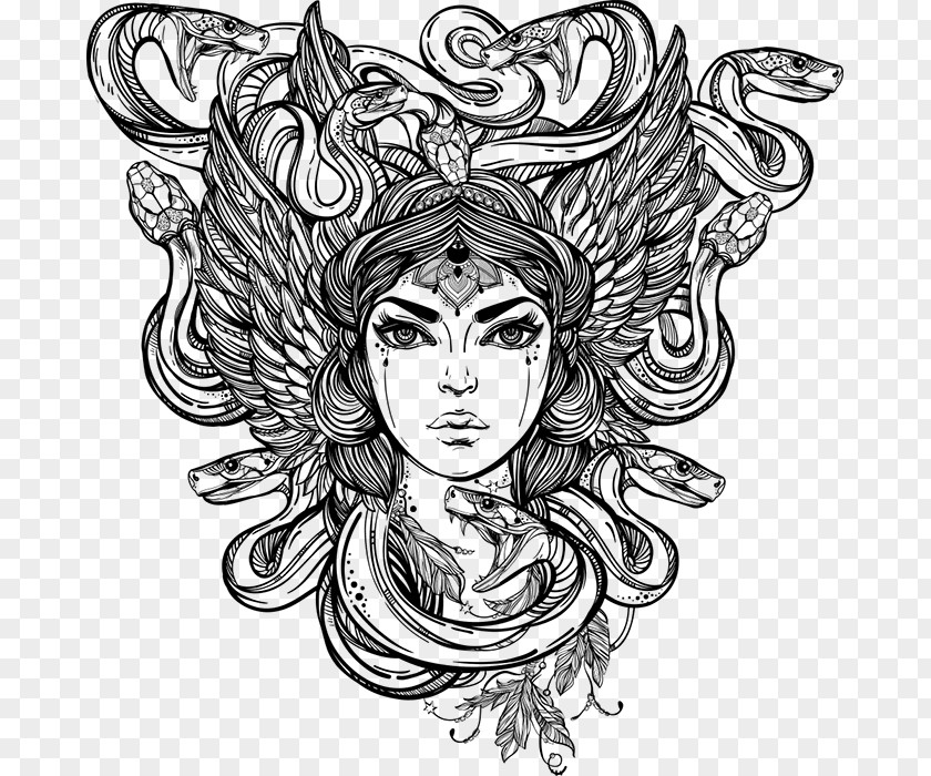 Medusa Decal Bumper Sticker Greek Mythology PNG