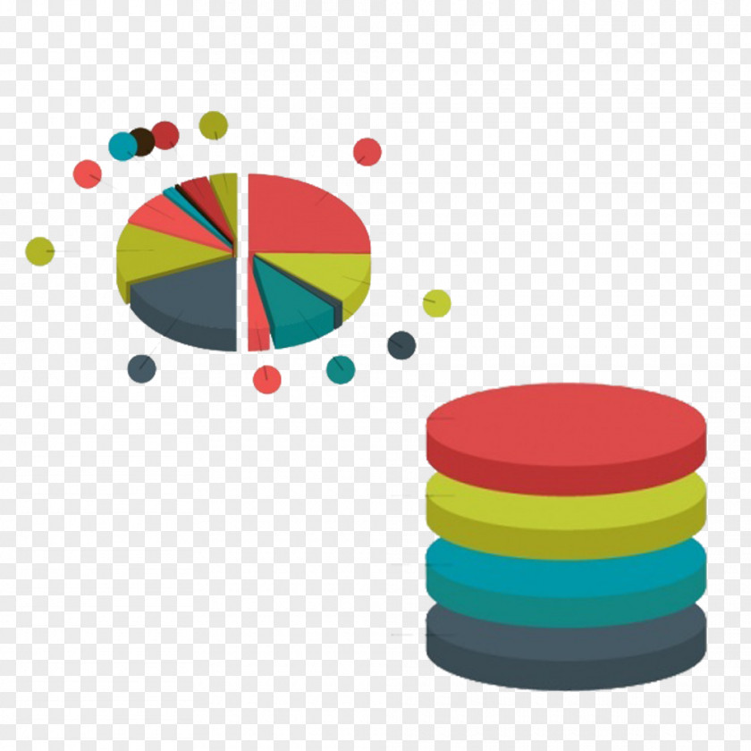 Three-dimensional Pie Chart With A Cylindrical Decorative PPT Circle PNG