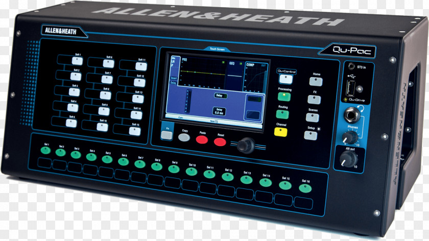 Heath Allen & Qu-Pac Audio Mixers Digital Mixing Console QU-16 PNG