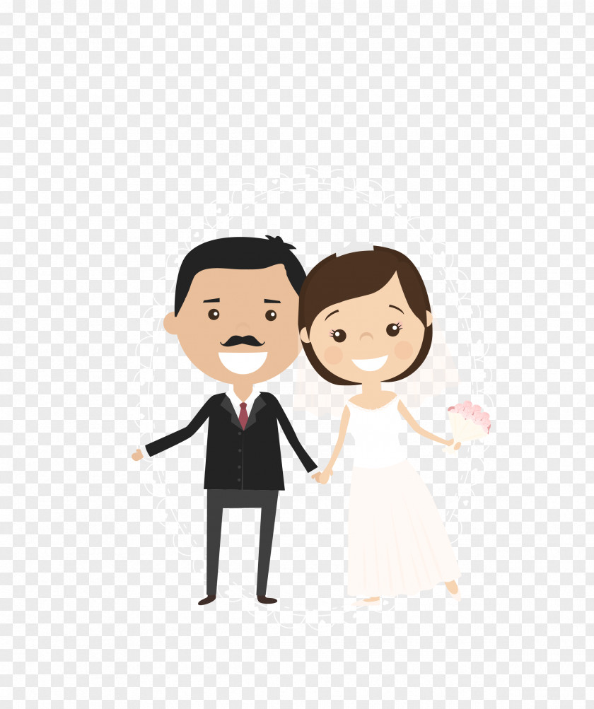 Vector Color Cartoon Wedding New Happy Invitation Bridegroom PNG