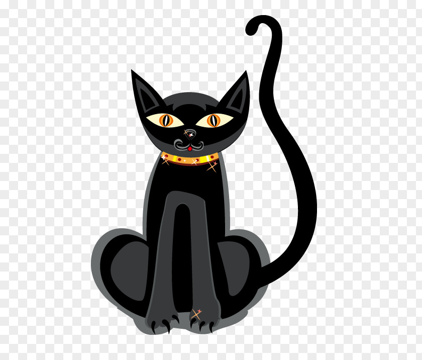 Evil Black Cat Kitten Halloween Clip Art PNG