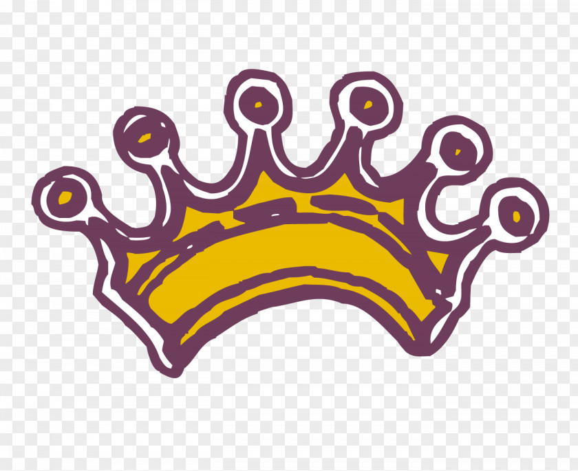 Hand-painted Crown Cartoon Illustration PNG