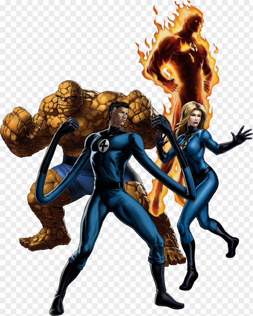 Various Comics Invisible Woman Mister Fantastic Thing Human Torch Four PNG