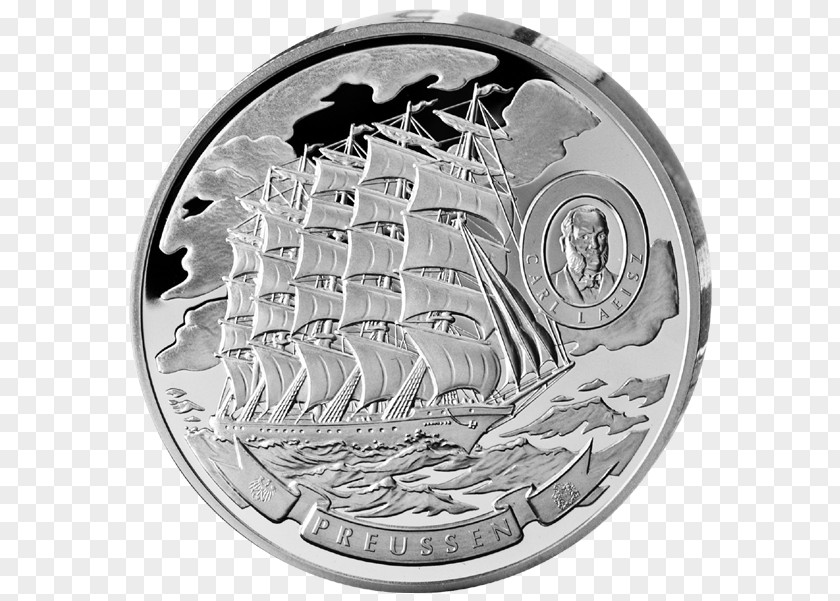 Chinese Sailing Ships Coin Silver Cook Islands Tall Ship PNG