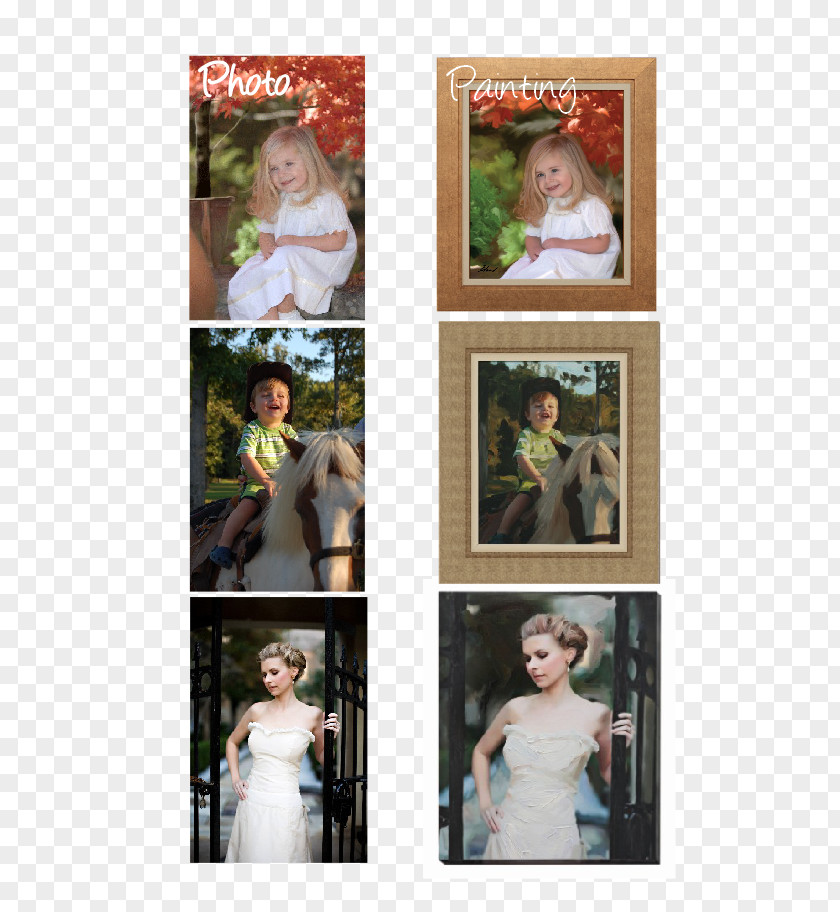 Collage Picture Frames Gown PNG