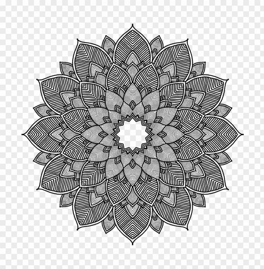 Round Mandala Meditation Printing Shape PNG