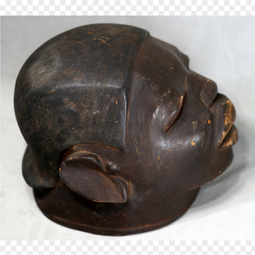 African Mask Bronze Sculpture Snout PNG