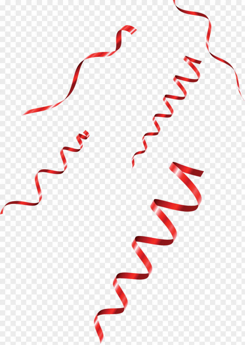 Red Curly Ribbon Green PNG