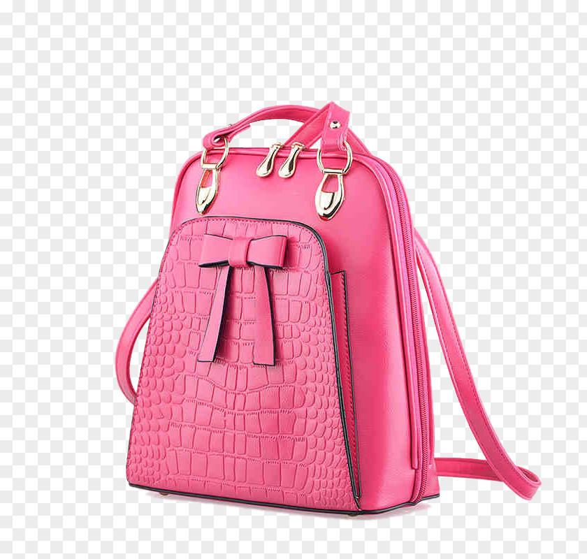 Rose Red Bow Backpack Handbag Shoelace Knot Pink PNG