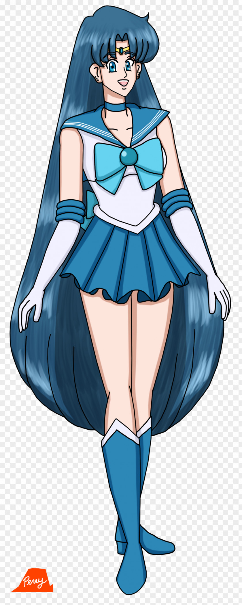 Sailor Moon Mercury Crystal Neptune Black Hair PNG