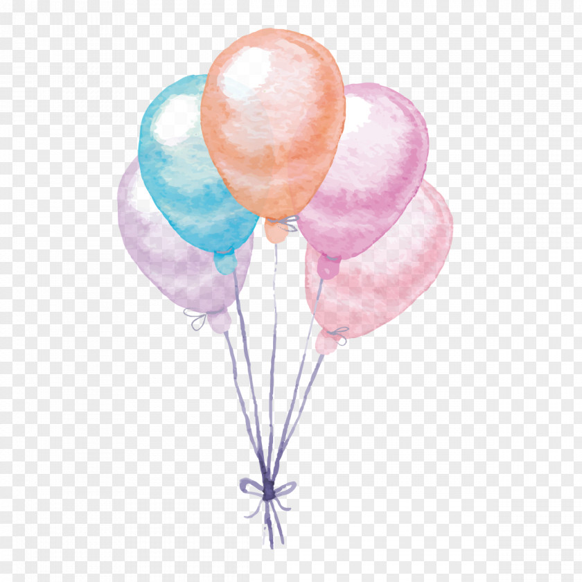 Vector Colorful Balloons Balloon Watercolor Painting PNG