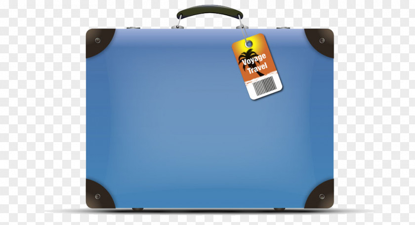 Blue Luggage Tag Suitcase Travel Illustration PNG