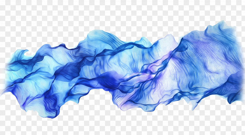 Blue Water-color Ink Element Scarf 4K Resolution High-definition Video Wallpaper PNG