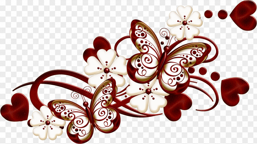 Butterfly Decoration Burgundy Color Clip Art PNG