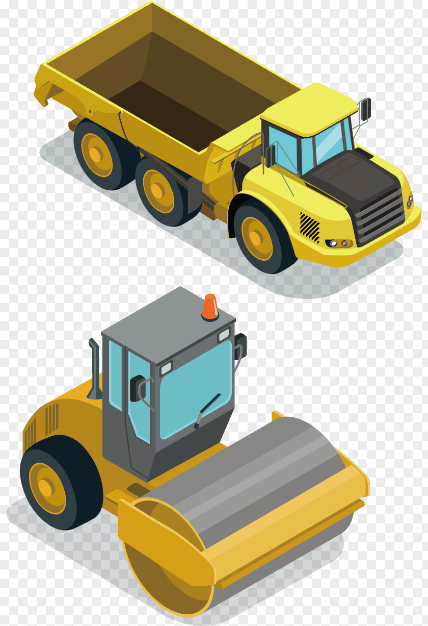 Excavator Architectural Engineering Flat Design Illustration PNG