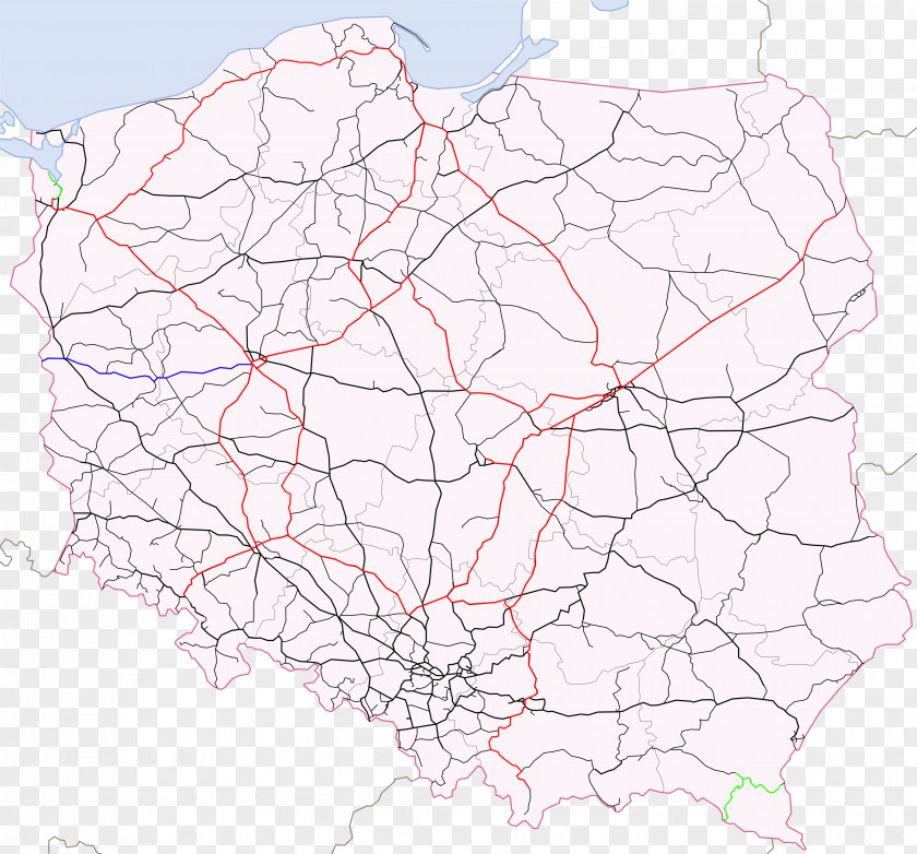 Map Rail Transport In Poland Réseau Ferroviaire Gęstość Sieci Kolejowej PNG
