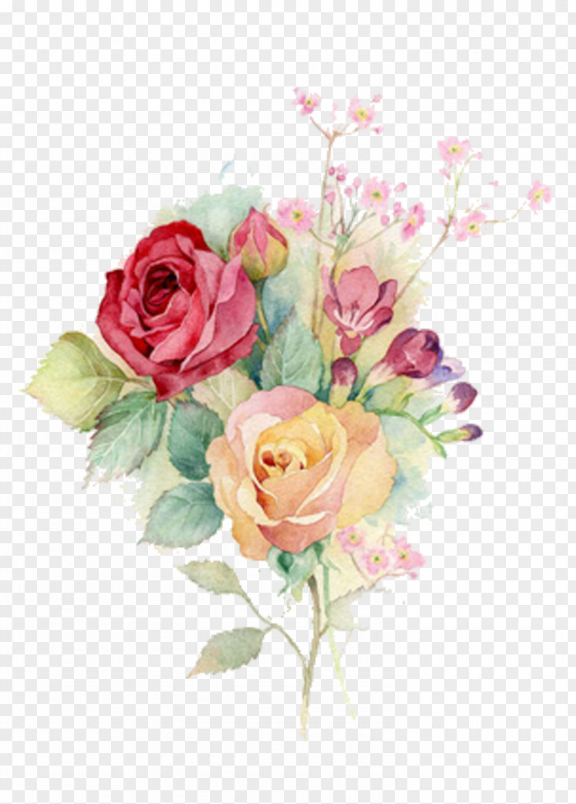 Watercolor Flowers Watercolour Painting Rose Art PNG