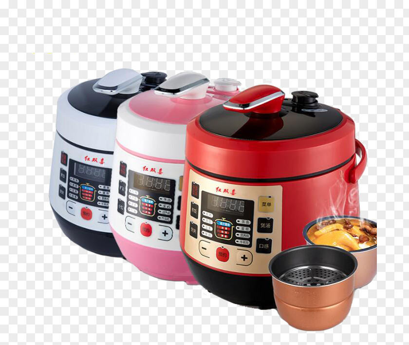 A Combination Of Three Rice Cooker Pressure Cooking Electricity Home Appliance PNG