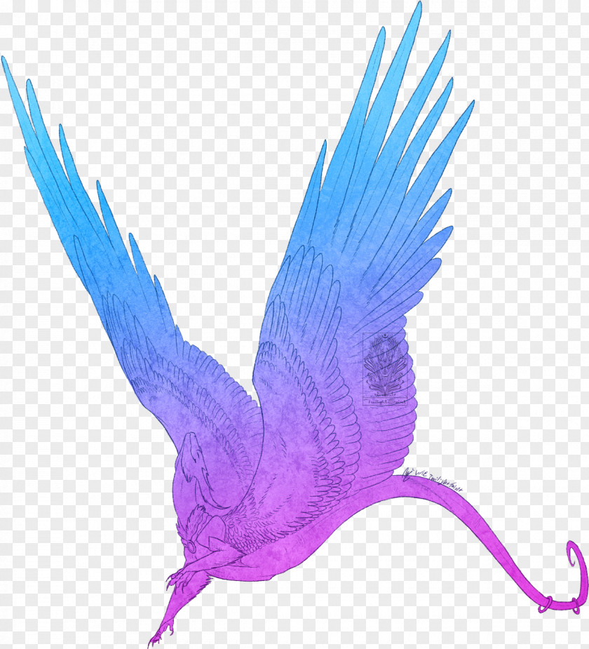 Flying Nymph Beak Feather Purple PNG