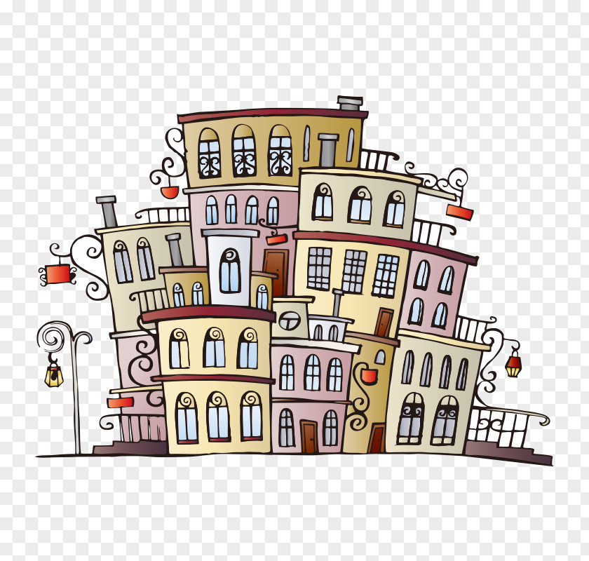 House,city Cartoon Drawing Royalty-free Illustration PNG