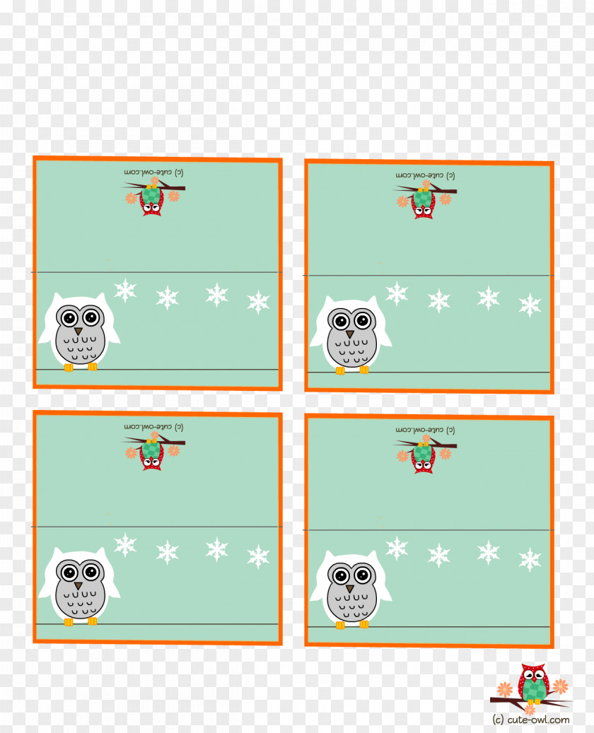 Owl Place Cards Gift Birthday Greeting & Note PNG