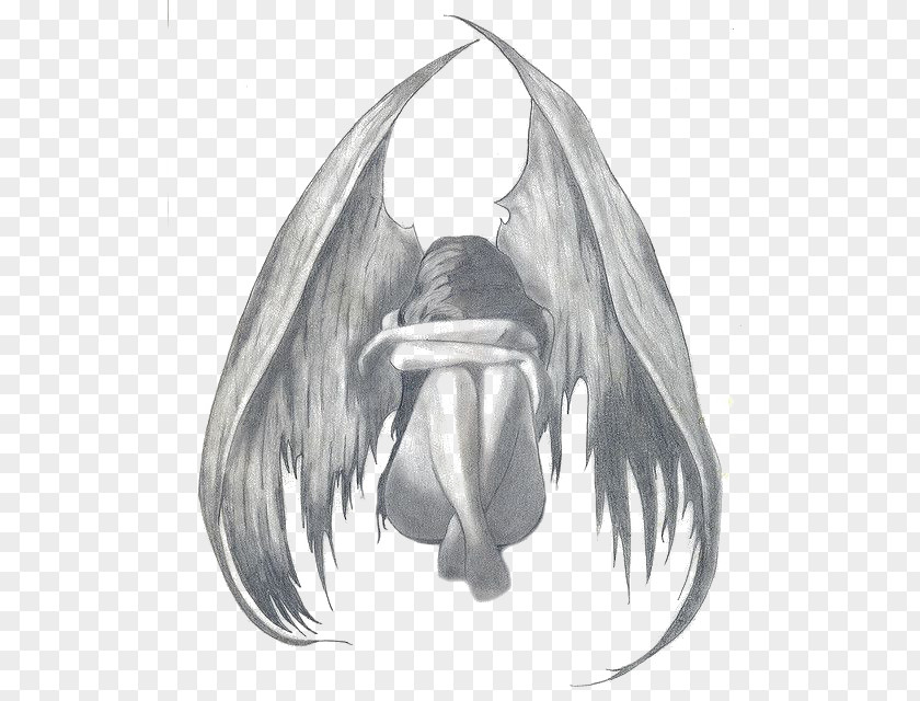 Angel Drawing Pencil Sadness Sketch PNG