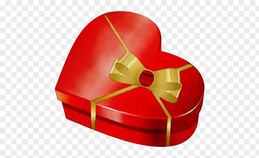 Present Metal Red Ribbon Heart PNG