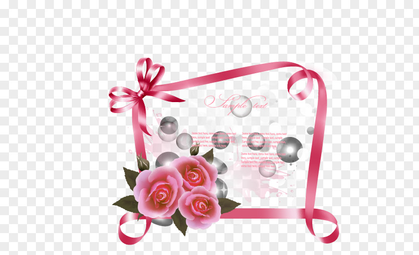 Rose Greeting Card Ribbon Clip Art PNG