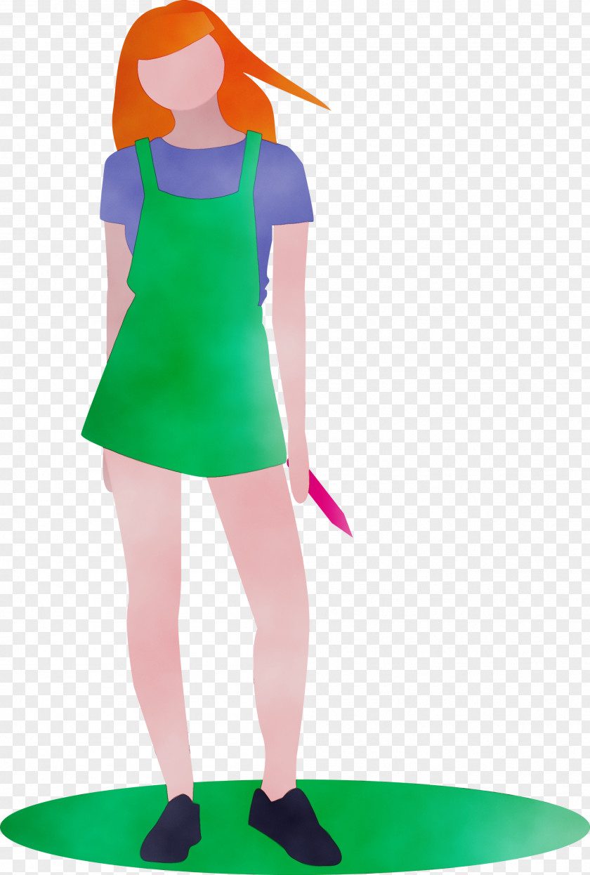 Green Standing Costume PNG