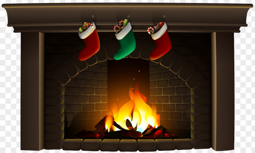 Christmas Fireplace Clip Art Santa Claus PNG
