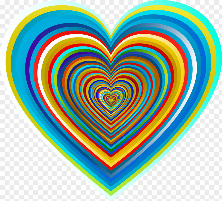 Colorful Heart Clip Art PNG