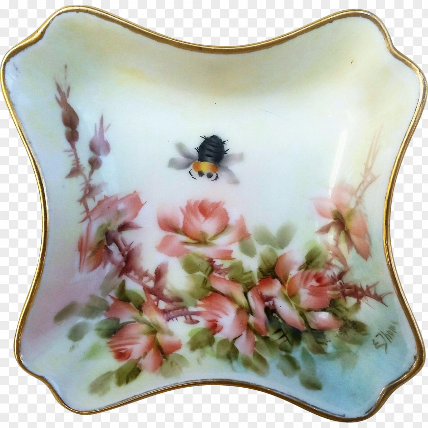 Hand-painted Floral Material Tableware Porcelain Plate Vase Flower PNG