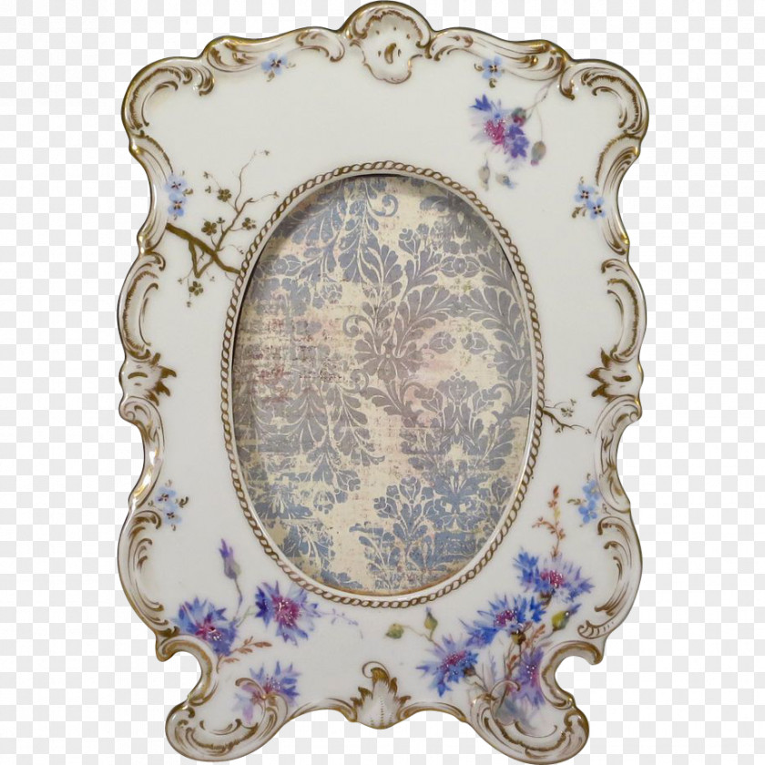 Hand-painted Illustration Purple Porcelain Lilac Plate Picture Frames PNG