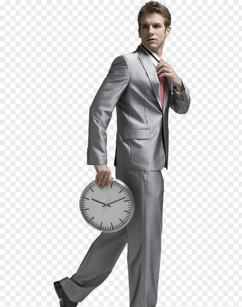 Holding The Alarm Clock Cartoon Runner Suit PNG
