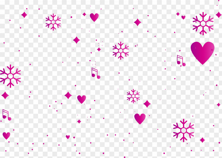 Snowflake Music Heart PNG