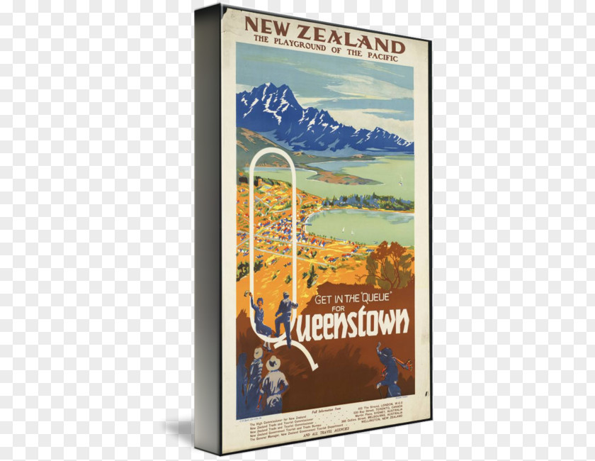 Travel Poster Queenstown Paper Australia Art PNG