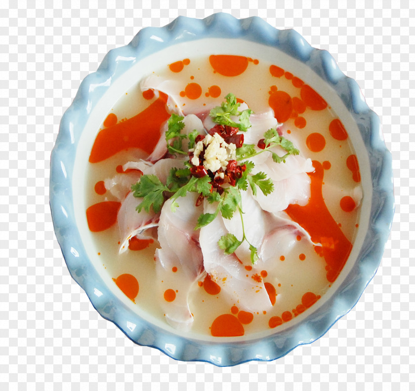 Boiled Fish Slice Vegetarian Cuisine Asian Soup PNG