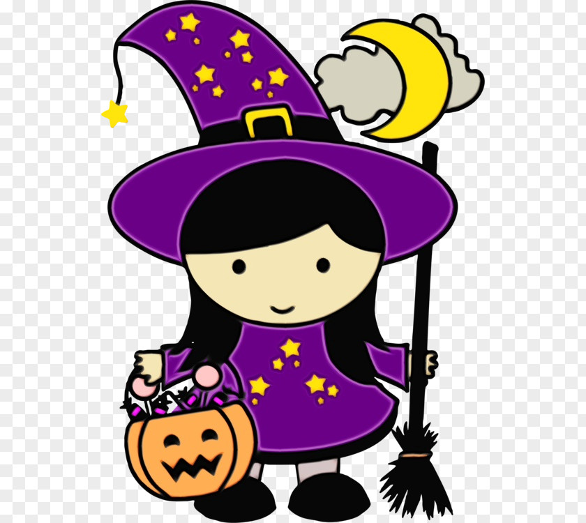 Happy Violet Cartoon Trick-or-treat PNG