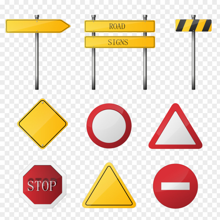 Vector Signs Euclidean Road Transport Traffic Sign Icon PNG