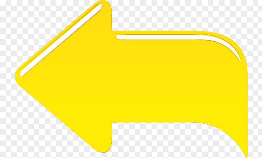 Yellow Wet Ink Arrow PNG